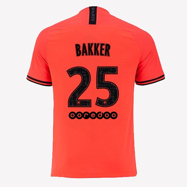 JORDAN Camiseta Paris Saint Germain NO.25 Bakker 2ª 2019-2020 Naranja